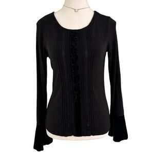 Apostrophe Stretch Bell Sleeved Lace Embroidered Full Length Goth Vintage Size S